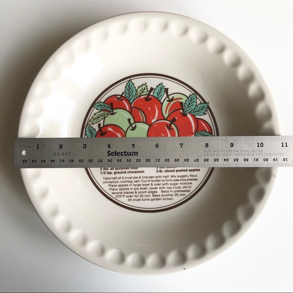 Vintage Recipe Apple Pie Plate Retro Dish - Picture 7 of 7